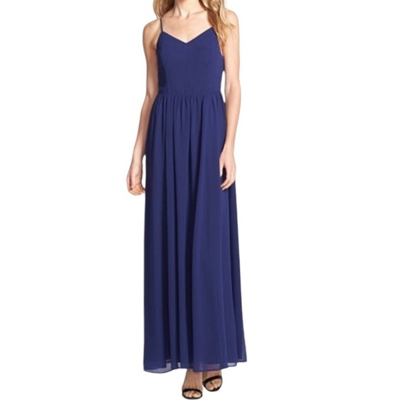 Adelyn Rae Dresses & Skirts - NEW! ADELYNE RAE Side Cut Outs Navy Blue Maxi Dress Festival Hoco Straps NWT